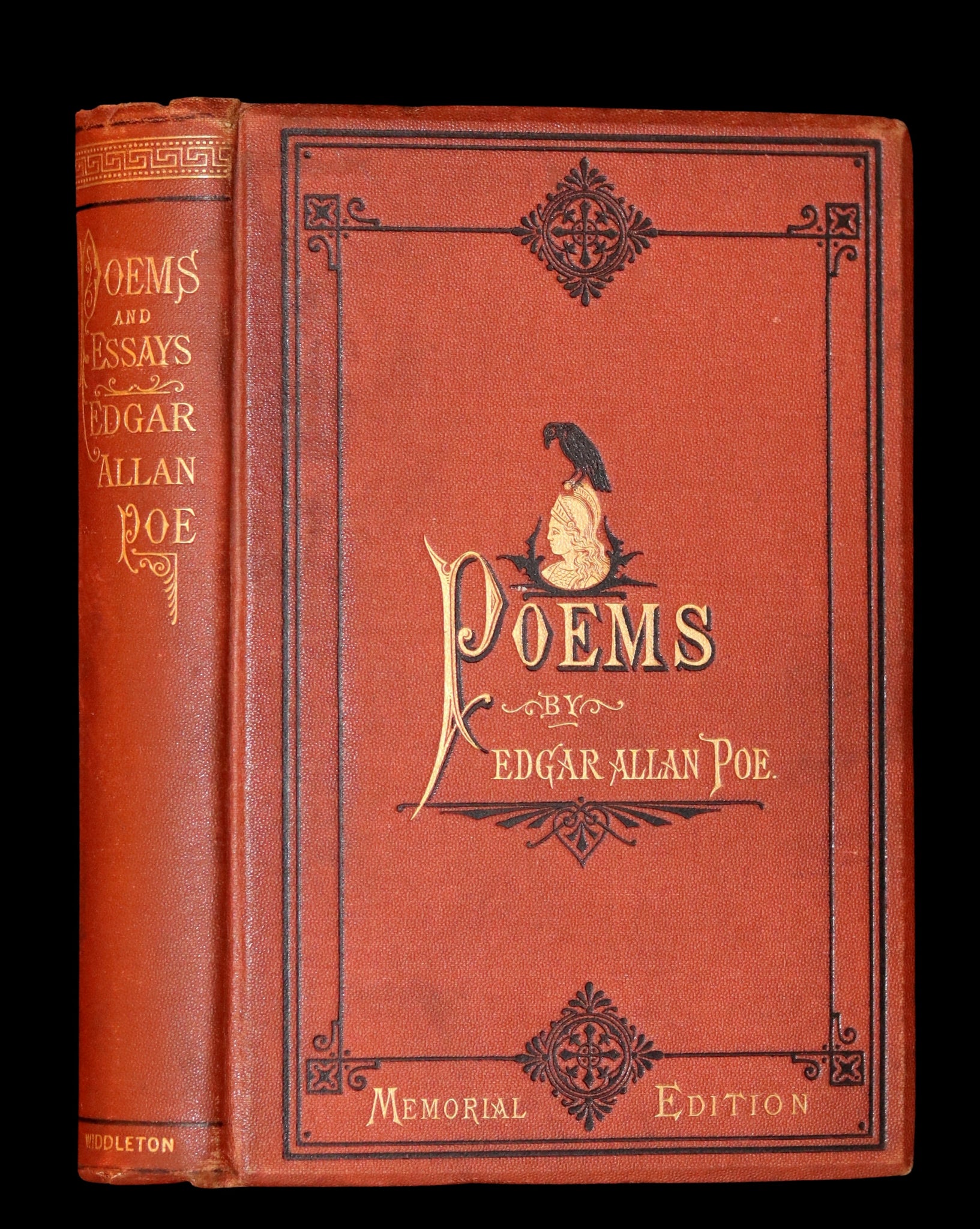 1876 Rare First Memorial Edition - Poems and Essays of Edgar Allan Poe (The Raven, Lenore, Ulalume, ...).