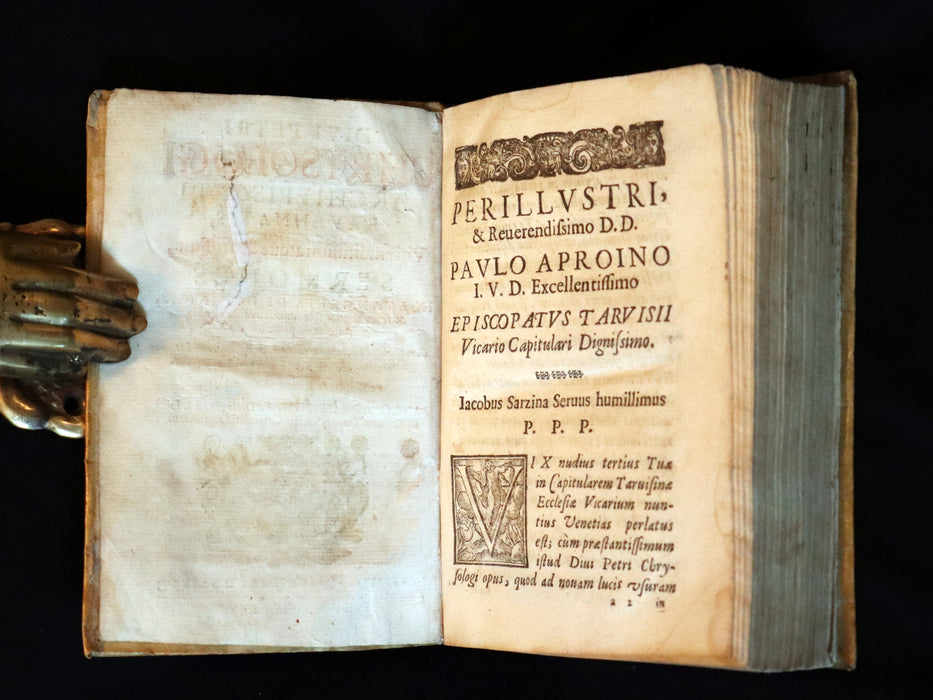 1636 Scarce Latin vellum Book - Peter Chrysologus - Sermons on Christian life in fifth-century Ravenna (Italy).