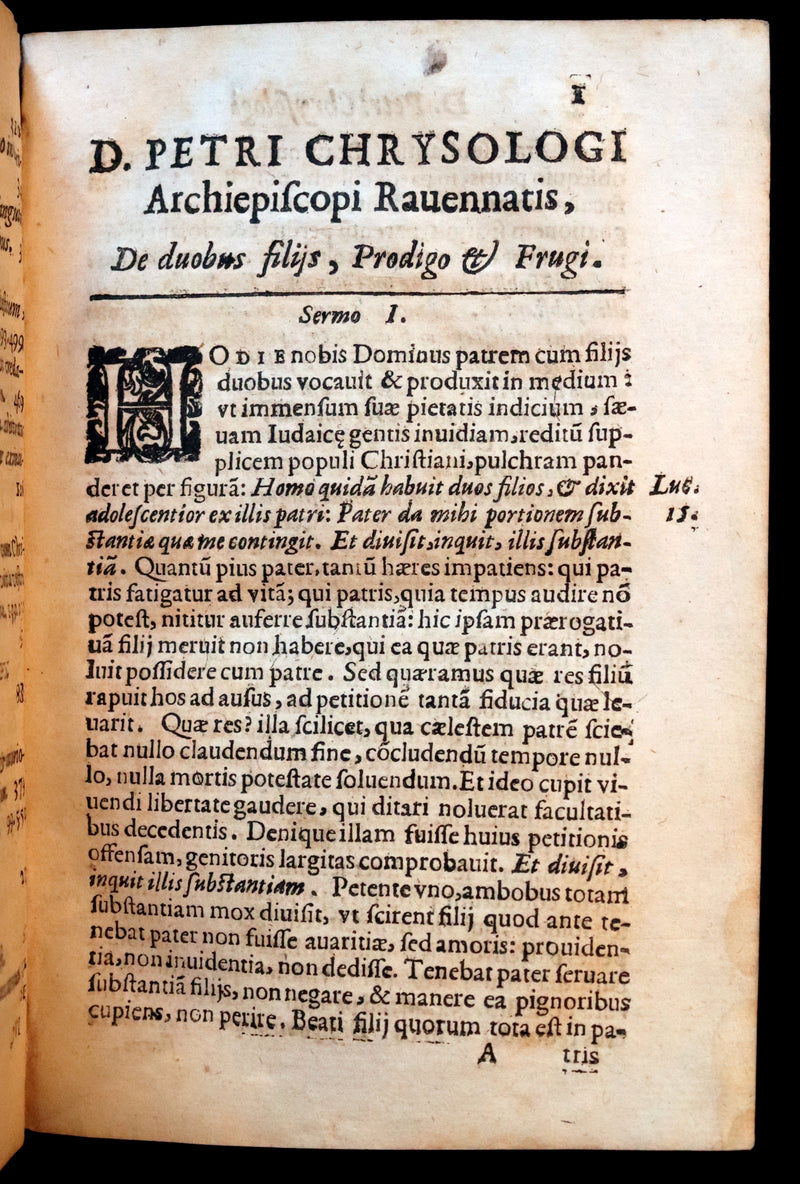 1636 Scarce Latin vellum Book - Peter Chrysologus - Sermons on Christian life in fifth-century Ravenna (Italy).