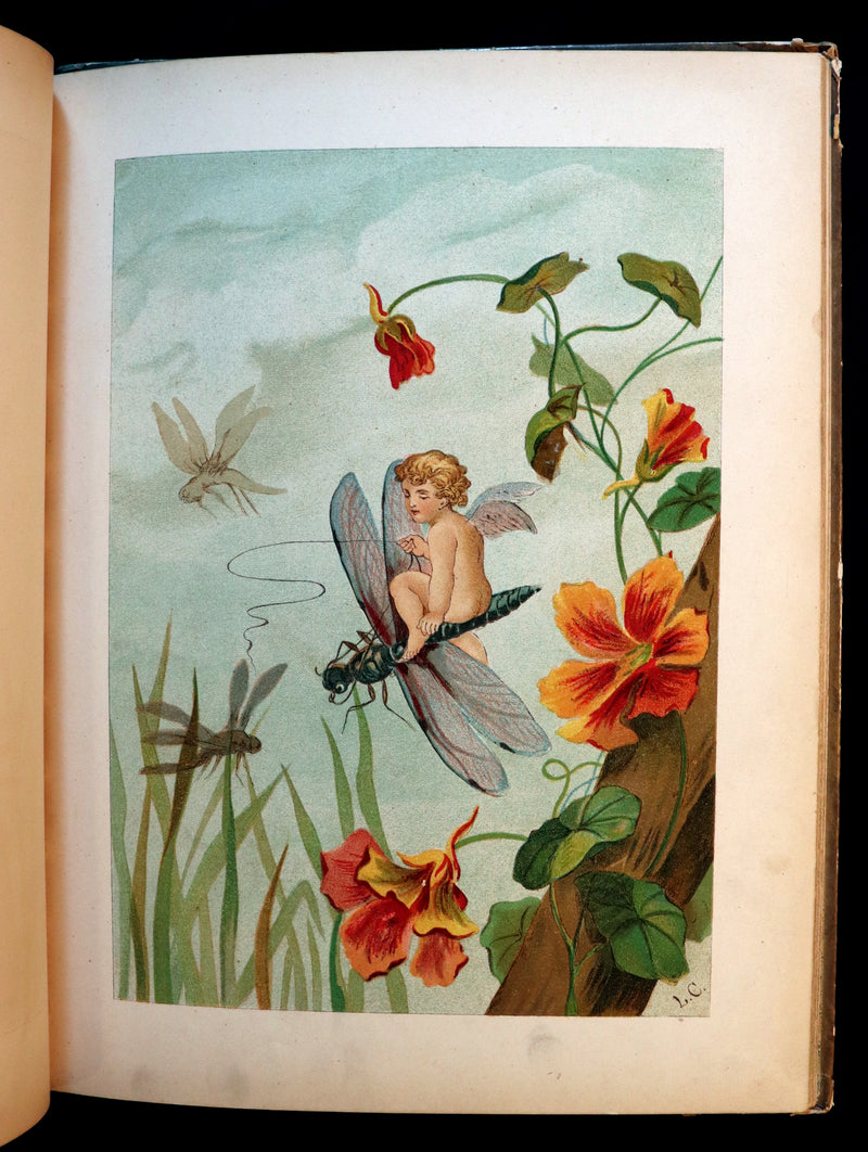 1882 Scarce Victorian FAIRY Book ~ LOUISE CLARKSON FLY-AWAY FAIRIES AND BABY-BLOSSOMS. First Edition.