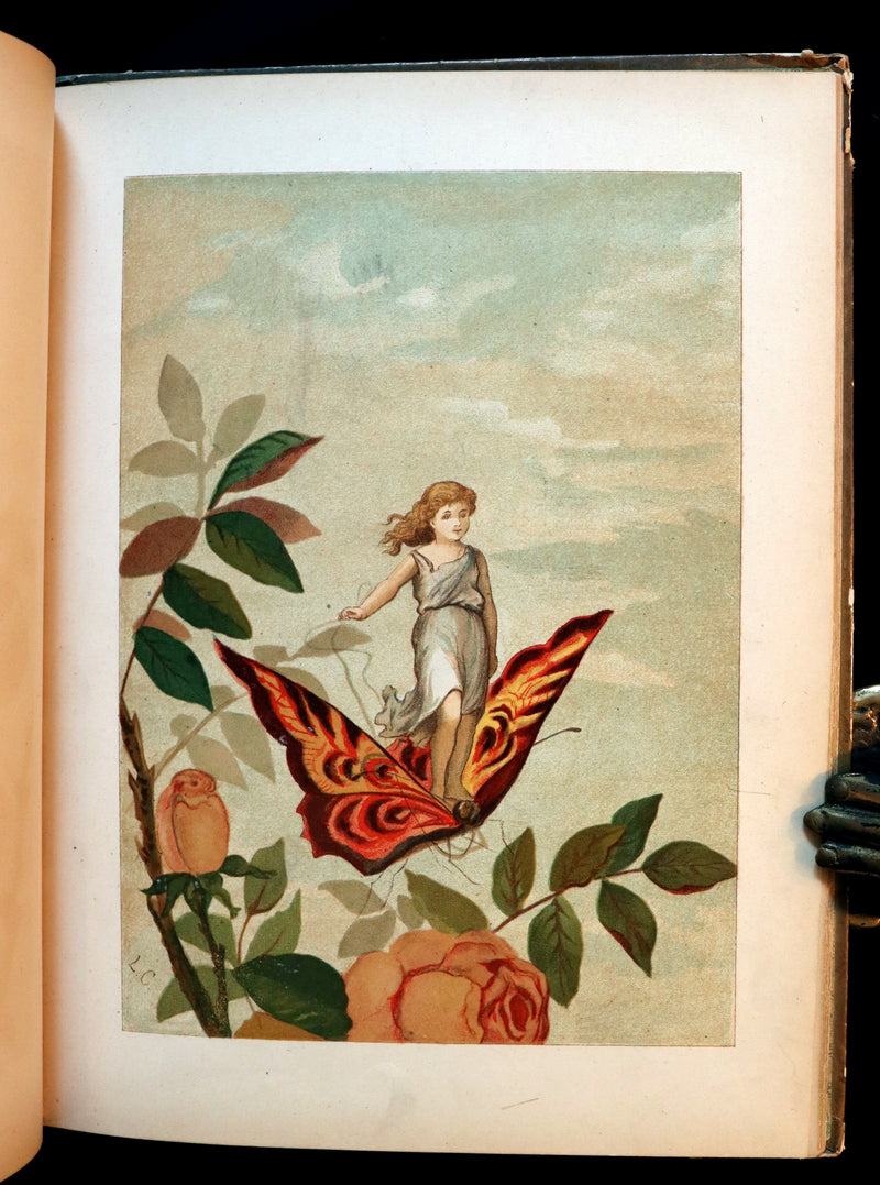 1882 Scarce Victorian FAIRY Book ~ LOUISE CLARKSON FLY-AWAY FAIRIES AND BABY-BLOSSOMS. First Edition.