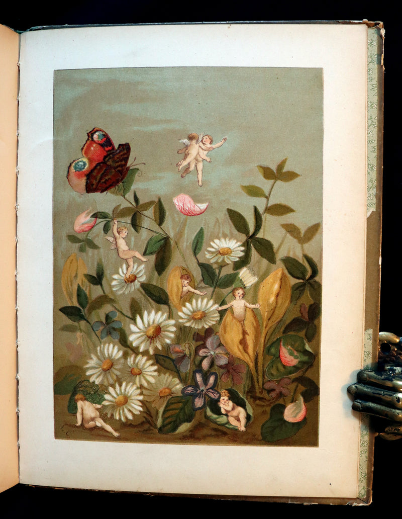 1882 Scarce Victorian FAIRY Book ~ LOUISE CLARKSON FLY-AWAY FAIRIES AND BABY-BLOSSOMS. First Edition.