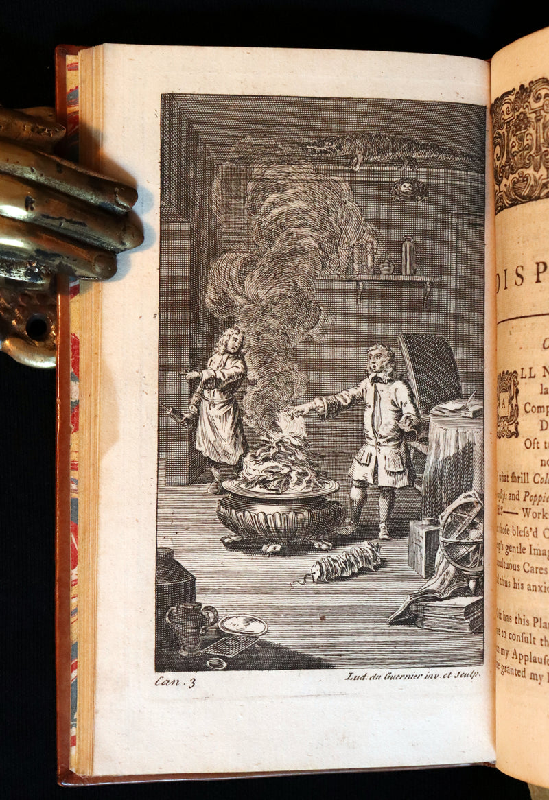 1768 Rare Medical Poetry Book - The Dispensary - A Poem in Six Cantos by Sir Samuel Garth, illustrated.