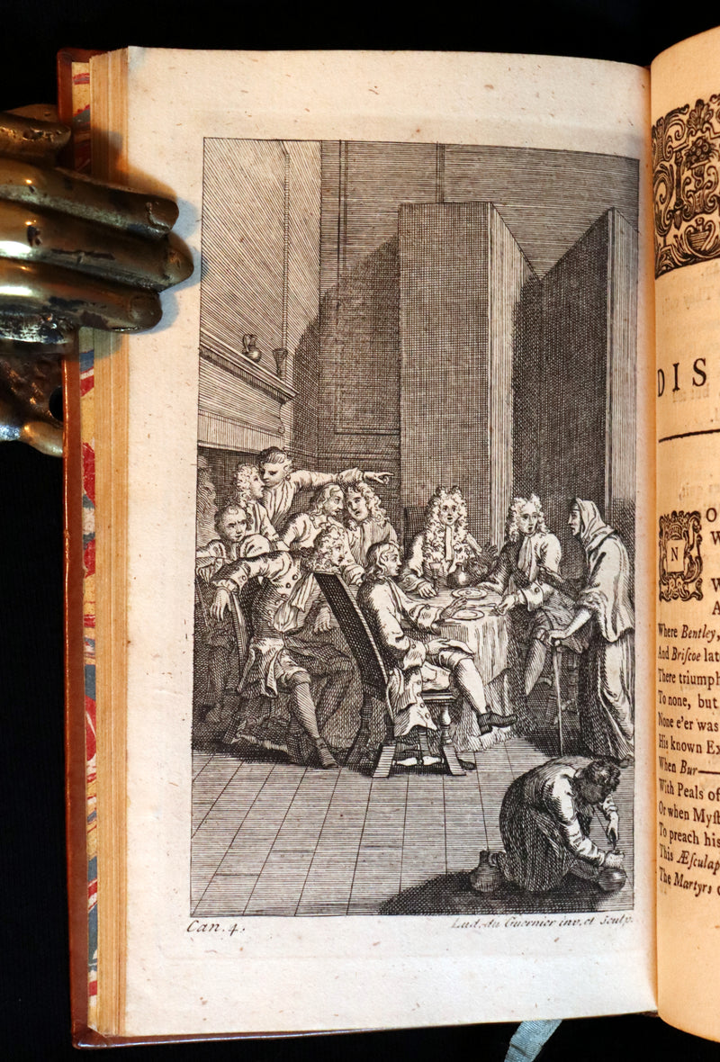 1768 Rare Medical Poetry Book - The Dispensary - A Poem in Six Cantos by Sir Samuel Garth, illustrated.