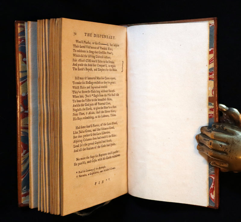 1768 Rare Medical Poetry Book - The Dispensary - A Poem in Six Cantos by Sir Samuel Garth, illustrated.