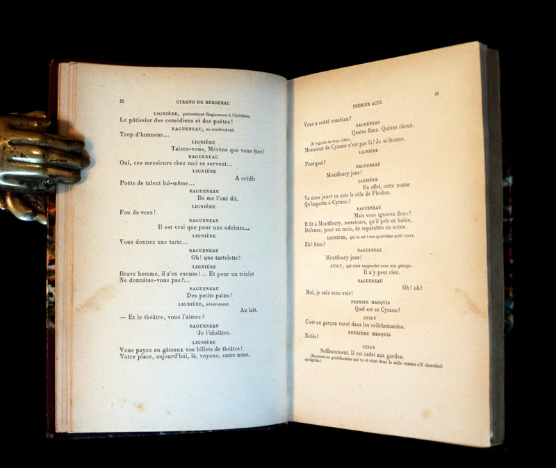 1898 Rare French Book - Cyrano de Bergerac by Edmond Rostand. First Edition, early printing.