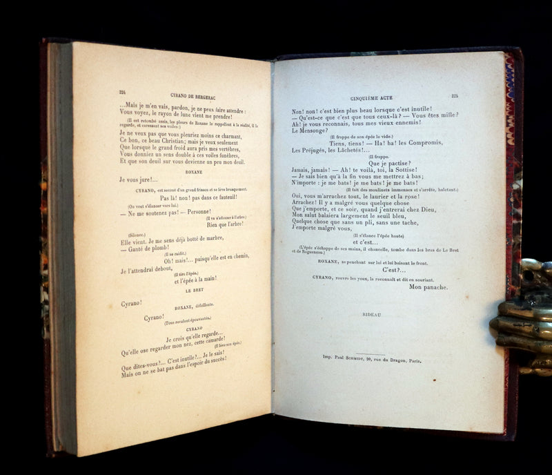 1898 Rare French Book - Cyrano de Bergerac by Edmond Rostand. First Edition, early printing.