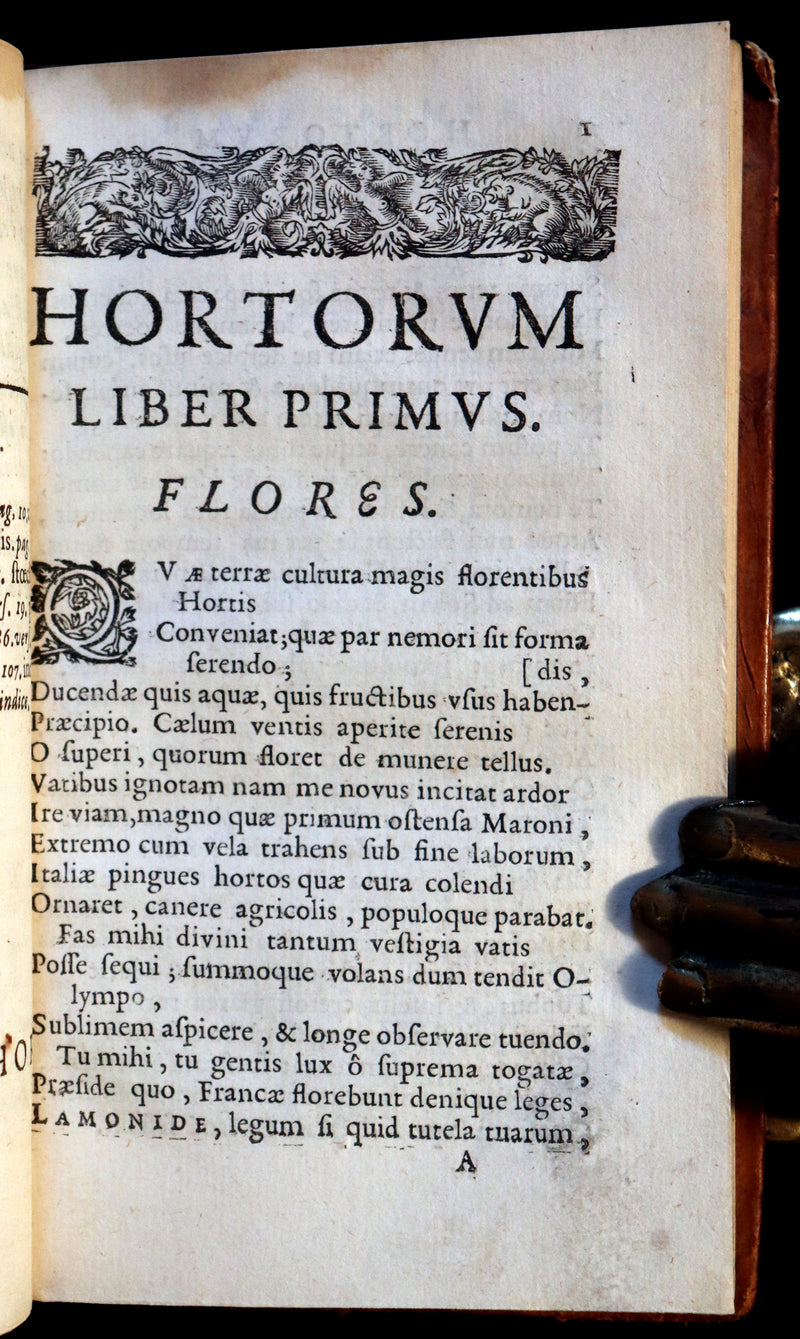1666 Rare Latin Book - Rene Rapin's celebrated poem on GARDENS - Hortorum libri IV.