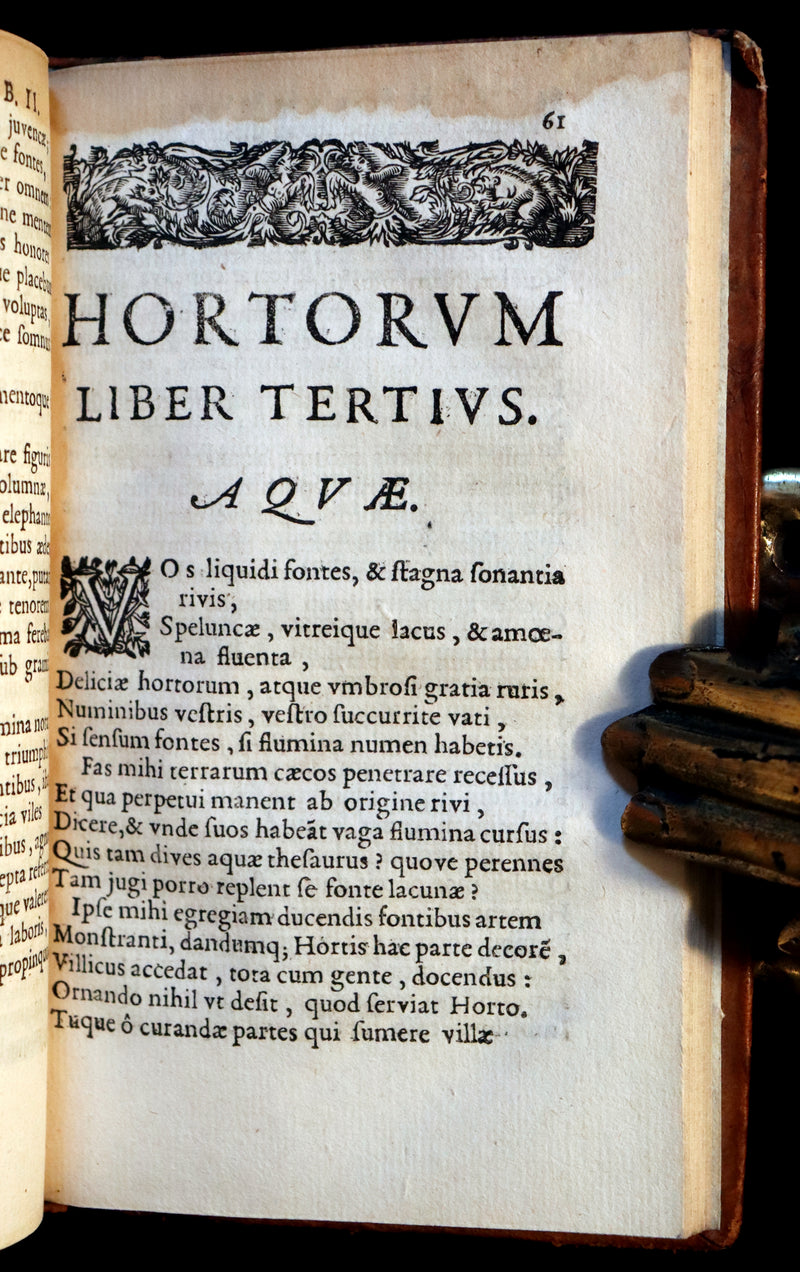 1666 Rare Latin Book - Rene Rapin's celebrated poem on GARDENS - Hortorum libri IV.