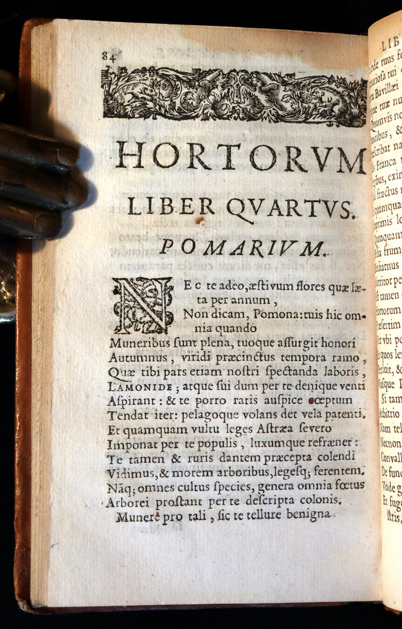 1666 Rare Latin Book - Rene Rapin's celebrated poem on GARDENS - Hortorum libri IV.
