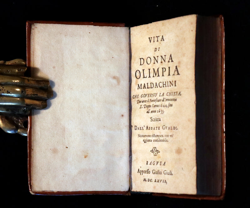 1667 Rare Italian Book - Life Of Donna Olimpia Maldachini - Vita di Donna Olimpia Maldachini.