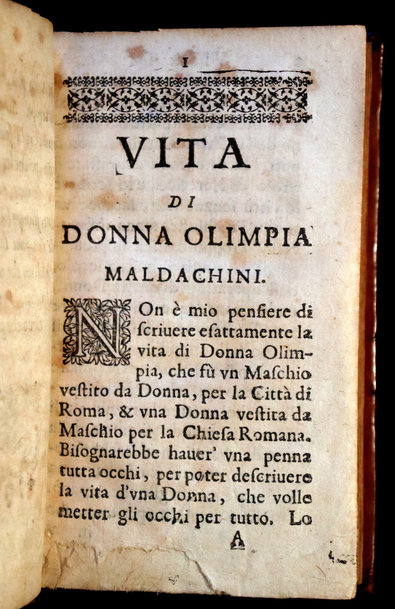 1667 Rare Italian Book - Life Of Donna Olimpia Maldachini - Vita di Donna Olimpia Maldachini.