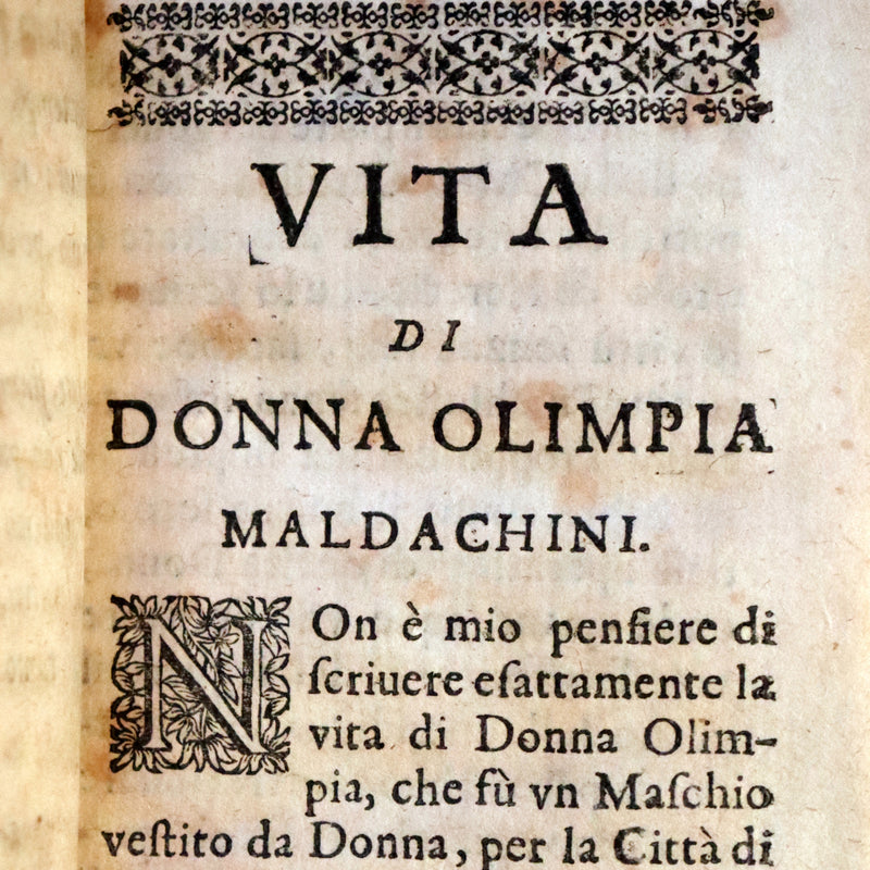 1667 Rare Italian Book - Life Of Donna Olimpia Maldachini - Vita di Donna Olimpia Maldachini.