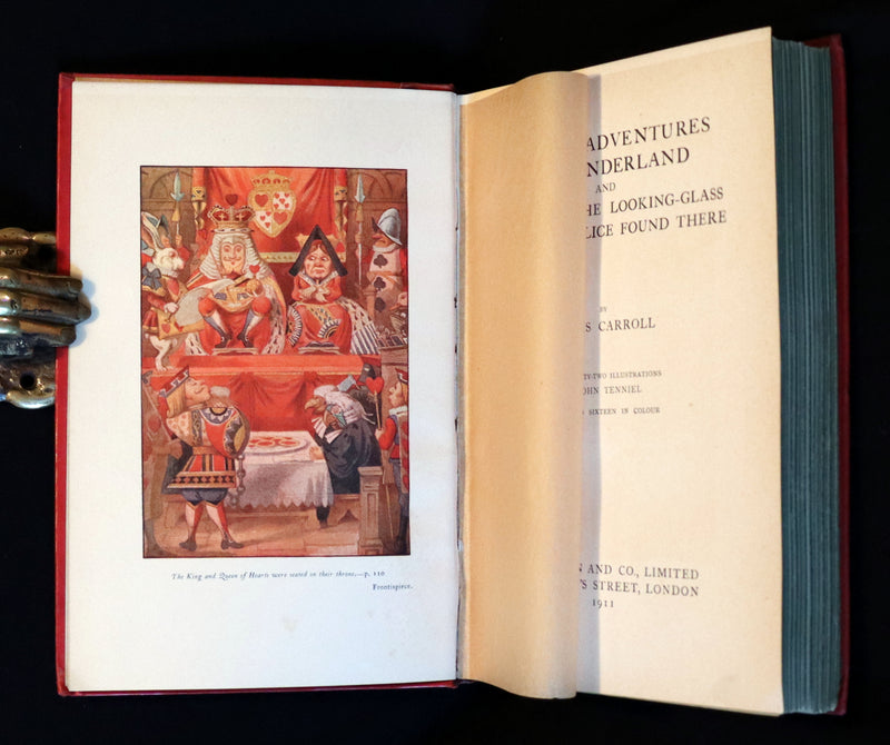 1911 Scarce First COLOR illustrated Edition - Alice's Adventures in Wonderland & Through the Looking-Glass.
