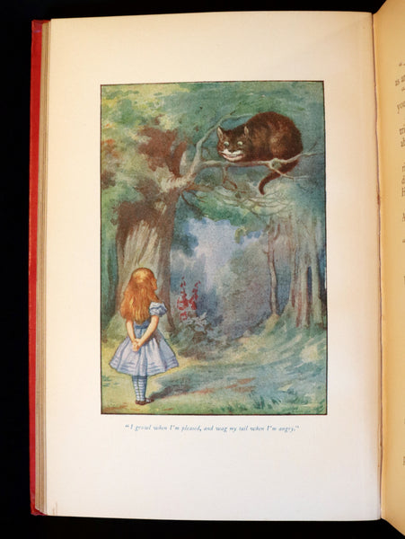 1911 Scarce First color illustrated Edition - Alice's Adventures in Wonderland & Through the Looking-Glass.