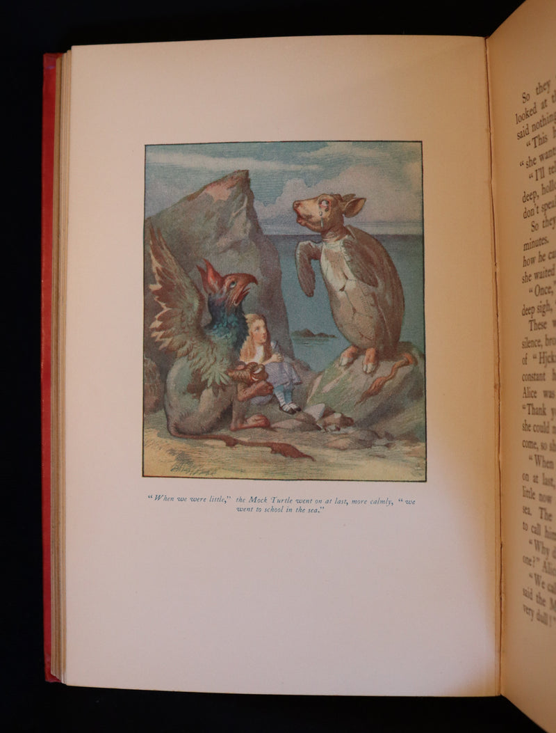 1911 Scarce First COLOR illustrated Edition - Alice's Adventures in Wonderland & Through the Looking-Glass.