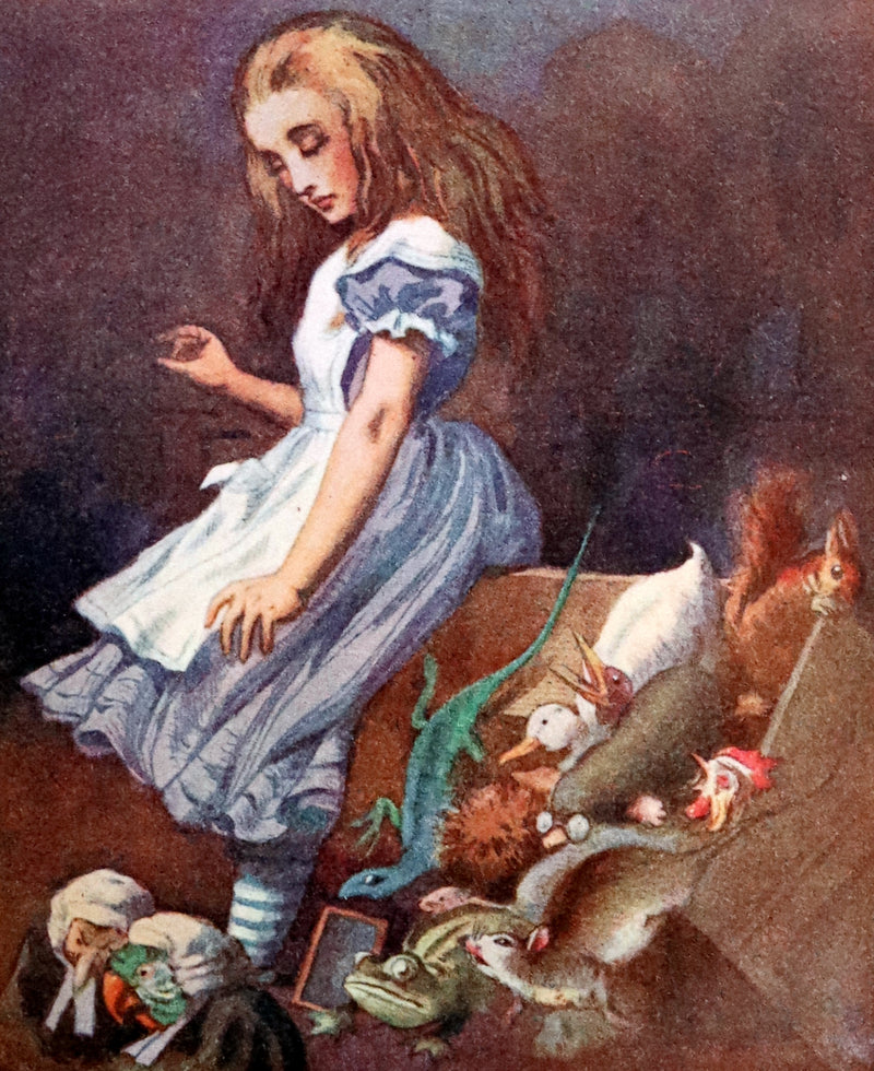 1911 Scarce First COLOR illustrated Edition - Alice's Adventures in Wonderland & Through the Looking-Glass.