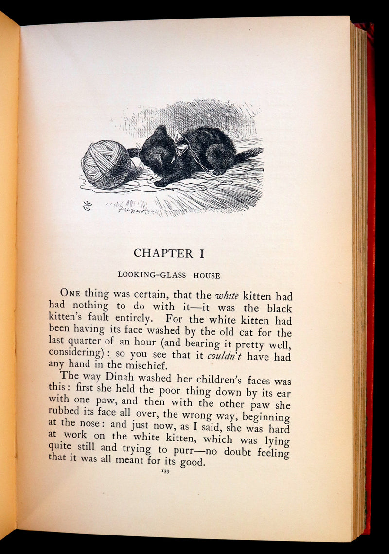 1911 Scarce First COLOR illustrated Edition - Alice's Adventures in Wonderland & Through the Looking-Glass.