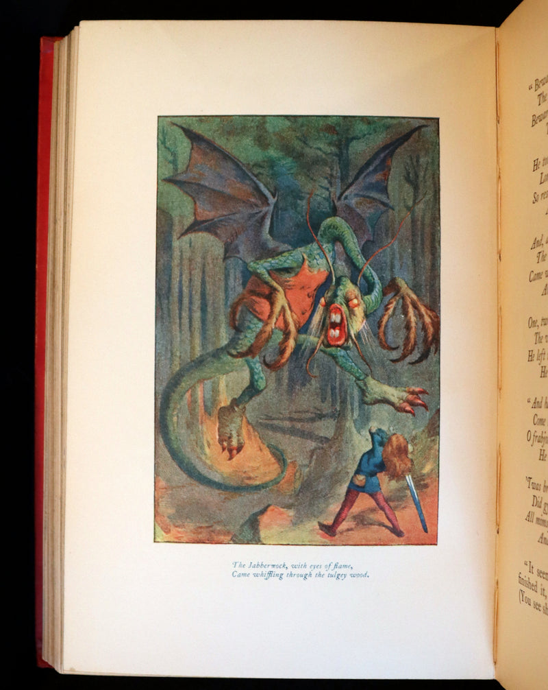 1911 Scarce First COLOR illustrated Edition - Alice's Adventures in Wonderland & Through the Looking-Glass.