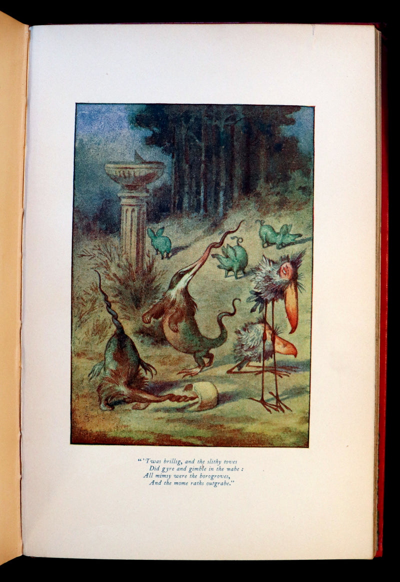 1911 Scarce First COLOR illustrated Edition - Alice's Adventures in Wonderland & Through the Looking-Glass.