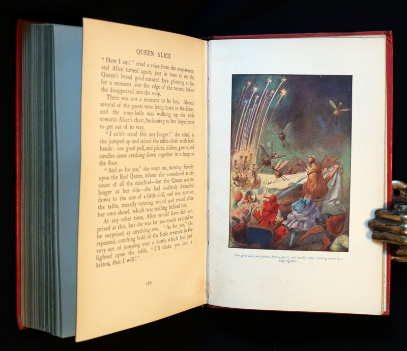 1911 Scarce First COLOR illustrated Edition - Alice's Adventures in Wonderland & Through the Looking-Glass.