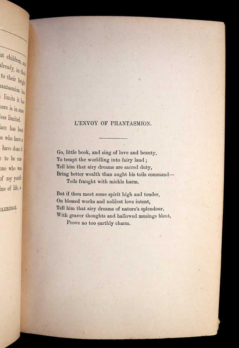 1874 Rare Book - PHANTASMION a FAIRY TALE by Sara Coleridge Signed by Lord Coleridge.