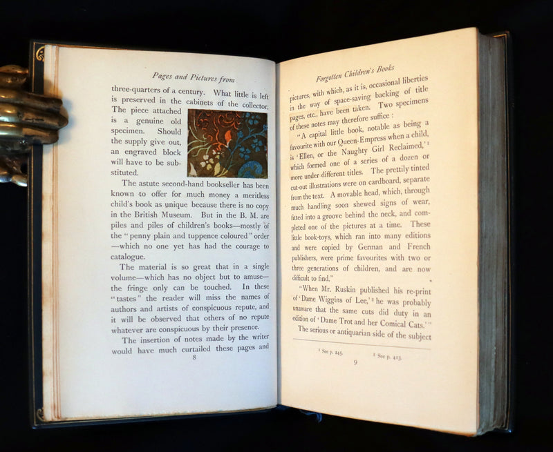 1898 Rare 1stED in a Bayntun Binding - Pages and Pictures from Forgotten Children's Books by Tuer.
