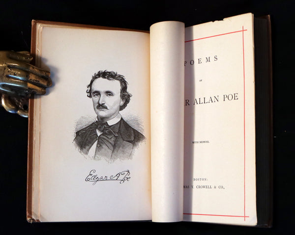 1882 Rare Book - Poems by Edgar Allan POE with Memoir (The Raven, Lenore, Ulalume, ...).