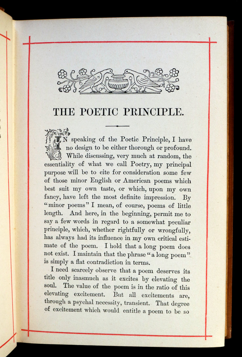 1882 Rare Book - Poems by Edgar Allan POE with Memoir (The Raven, Lenore, Ulalume, ...).