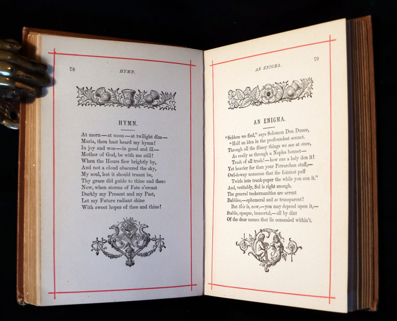 1882 Rare Book - Poems by Edgar Allan POE with Memoir (The Raven, Lenore, Ulalume, ...).