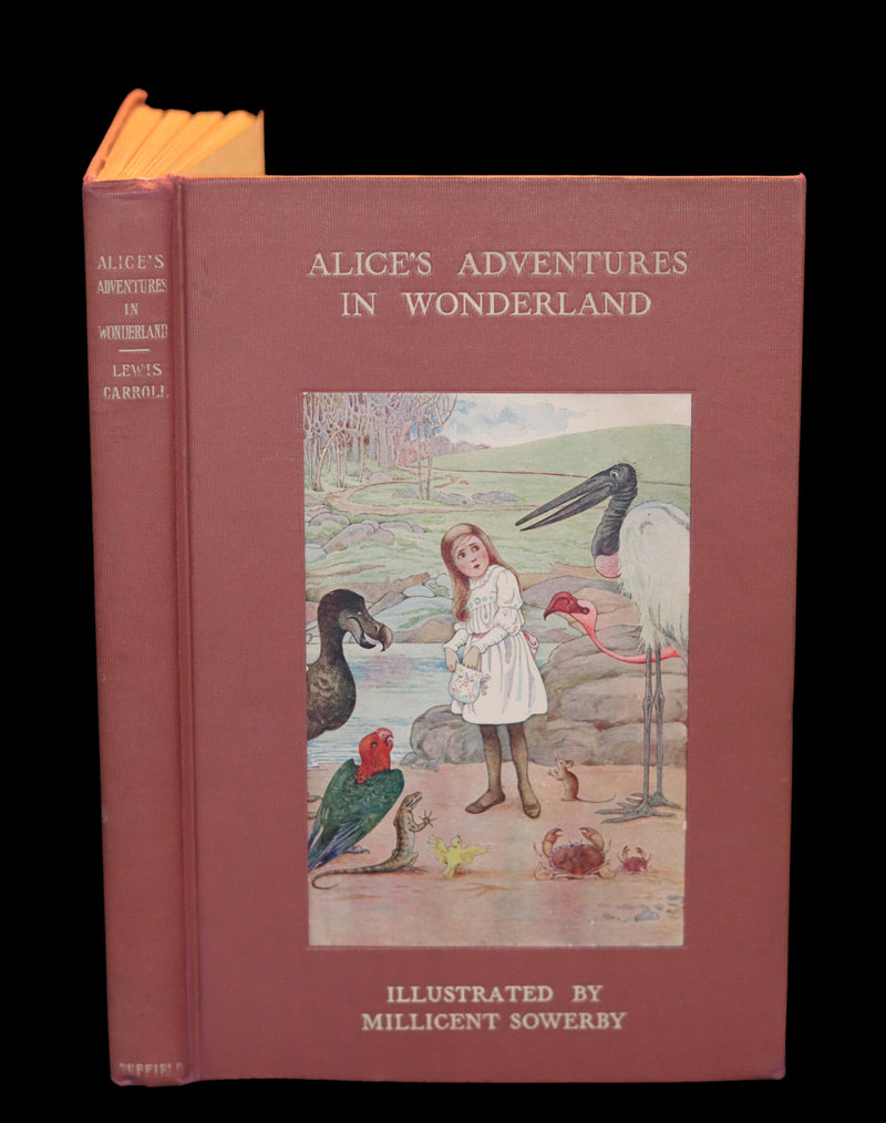 1908 Scarce Book - Alice's Adventures in Wonderland beautifully Illustrated by Amy Millicent Sowerby. 1st US Edition.