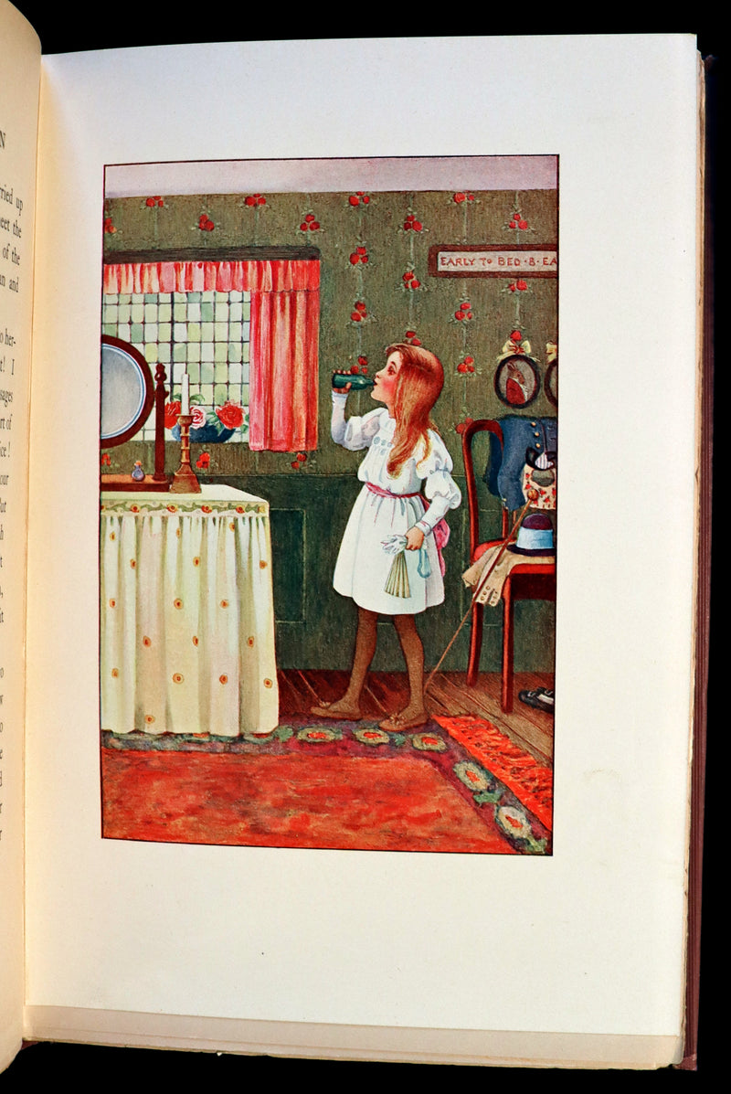 1908 Scarce Book - Alice's Adventures in Wonderland beautifully Illustrated by Amy Millicent Sowerby. 1st US Edition.