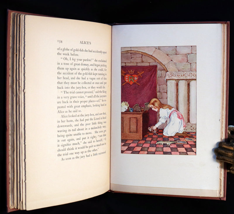 1908 Scarce Book - Alice's Adventures in Wonderland beautifully Illustrated by Amy Millicent Sowerby. 1st US Edition.