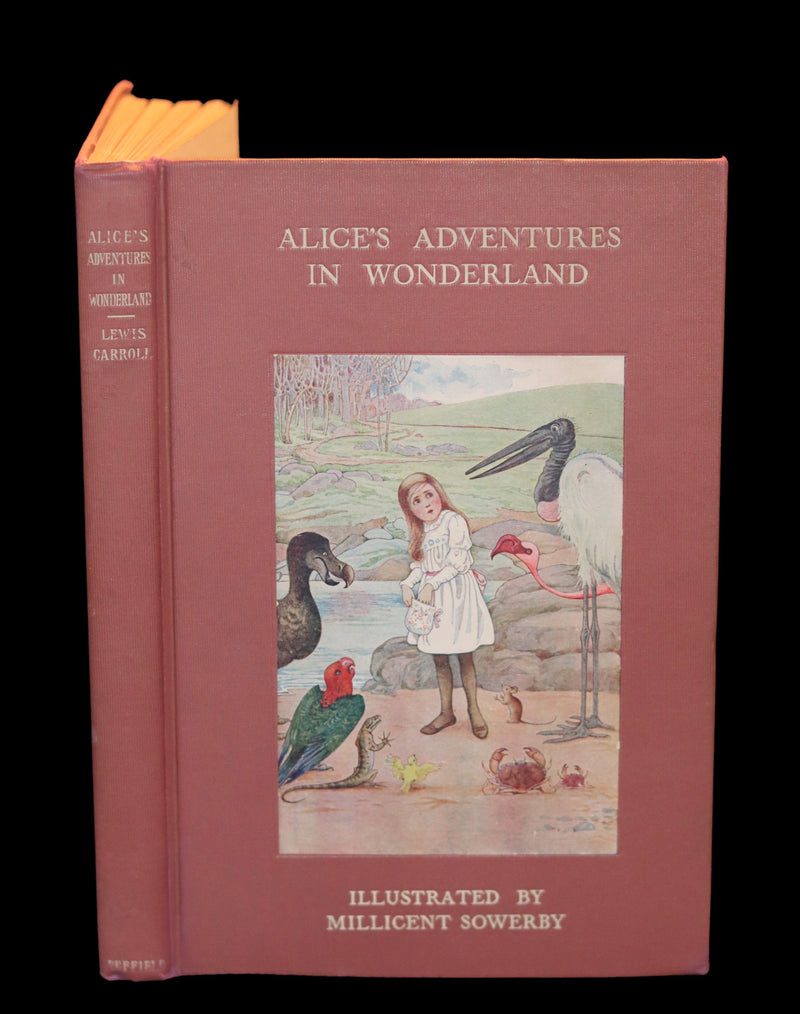 1908 Scarce Book - Alice's Adventures in Wonderland beautifully Illustrated by Amy Millicent Sowerby. 1st US Edition.