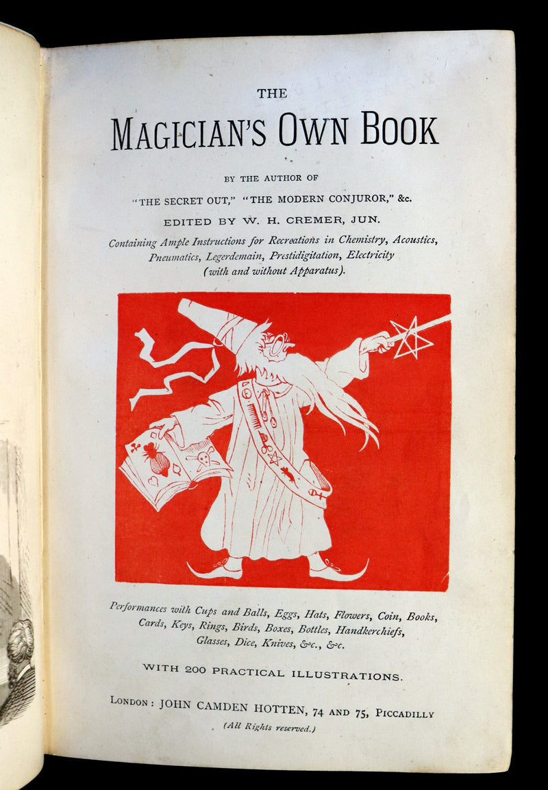 1872 Scarce Book - The Magician's Own Book - Legerdemain, Prestidigitation, Performances with Cups and Balls, Eggs, Hats.