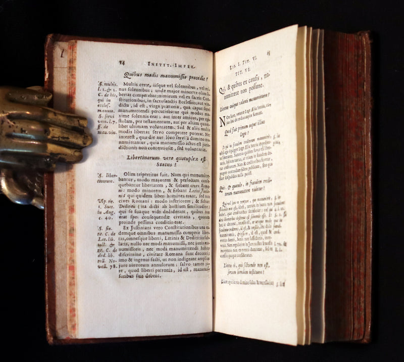 1692 Rare Law Book - INSTITUTIONES IMPERIALES EROTEMATIBUS DISTINCTÆ by Antonio Perez.
