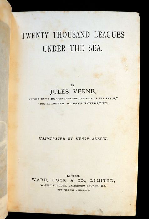 1905 Rare Book - Twenty Thousand Leagues Under the Sea by Jules Verne.