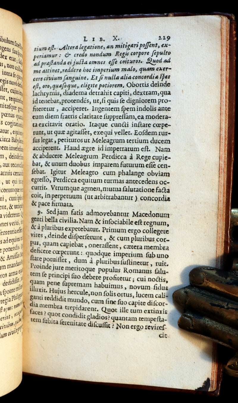 1633 Rare Latin Book - Histories of ALEXANDER the GREAT by Quintus Curtius Rufus.