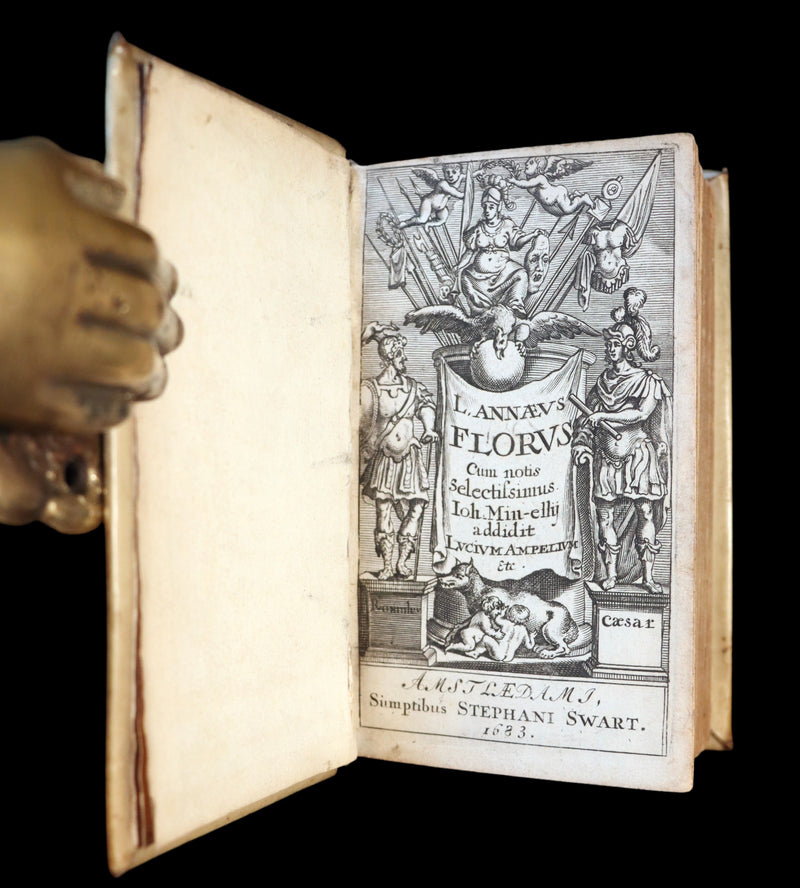 1683 Rare Latin Vellum Book - ROMAN HISTORY - Rerum Romanarum by Lucius Annaeus Florus.
