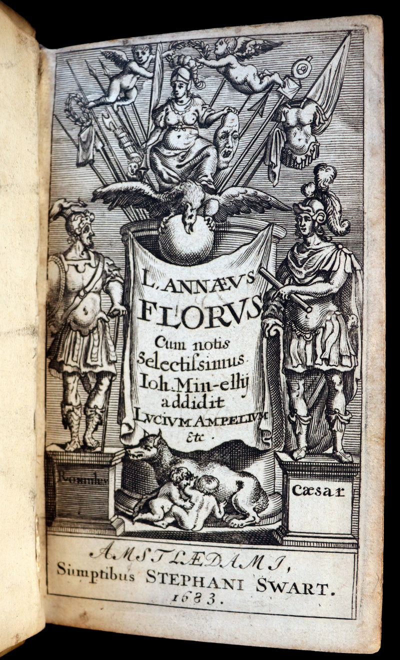 1683 Rare Latin Vellum Book - ROMAN HISTORY - Rerum Romanarum by Lucius Annaeus Florus.