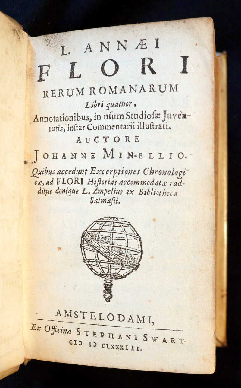 1683 Rare Latin Vellum Book - ROMAN HISTORY - Rerum Romanarum by Lucius Annaeus Florus.