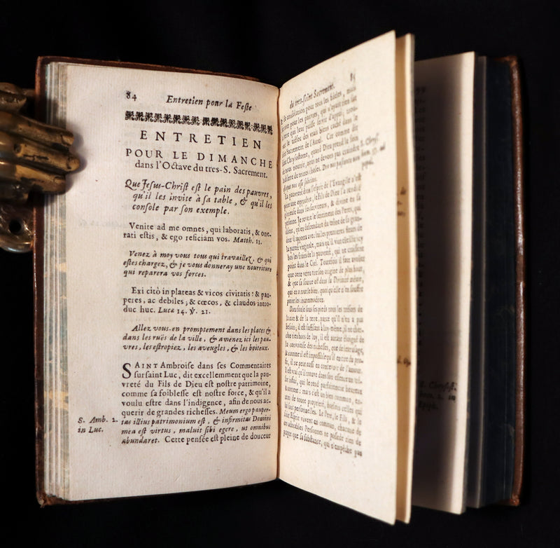 1700 Scarce French Book - The mystical life of Jesus in the Blessed Sacrament by Jacques Nouet.