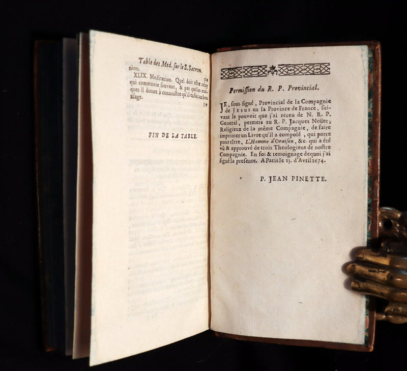 1700 Scarce French Book - The mystical life of Jesus in the Blessed Sacrament by Jacques Nouet.