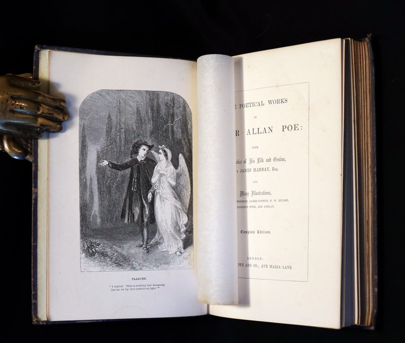 1852 Rare Illustrated Book - The Poetical Works of EDGAR ALLAN POE with a notice of his Life.