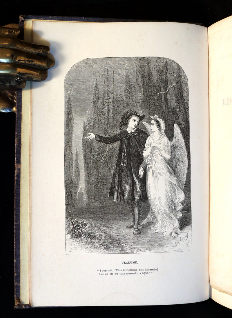 1852 Rare Illustrated Book - The Poetical Works of EDGAR ALLAN POE with a notice of his Life.