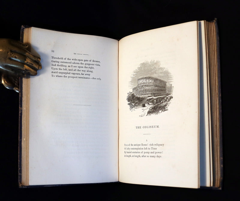 1852 Rare Illustrated Book - The Poetical Works of EDGAR ALLAN POE with a notice of his Life.