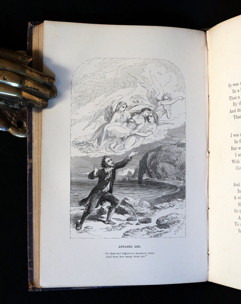 1852 Rare Illustrated Book - The Poetical Works of EDGAR ALLAN POE with a notice of his Life.