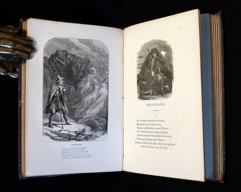 1852 Rare Illustrated Book - The Poetical Works of EDGAR ALLAN POE with a notice of his Life.