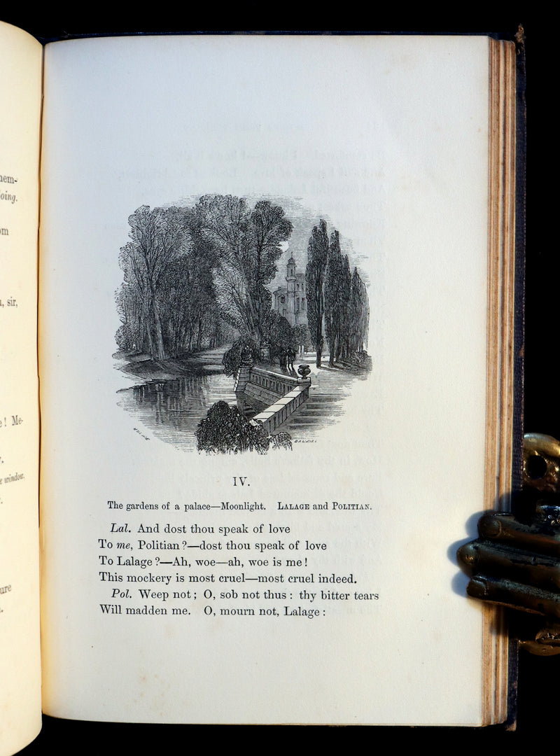 1852 Rare Illustrated Book - The Poetical Works of EDGAR ALLAN POE with a notice of his Life.