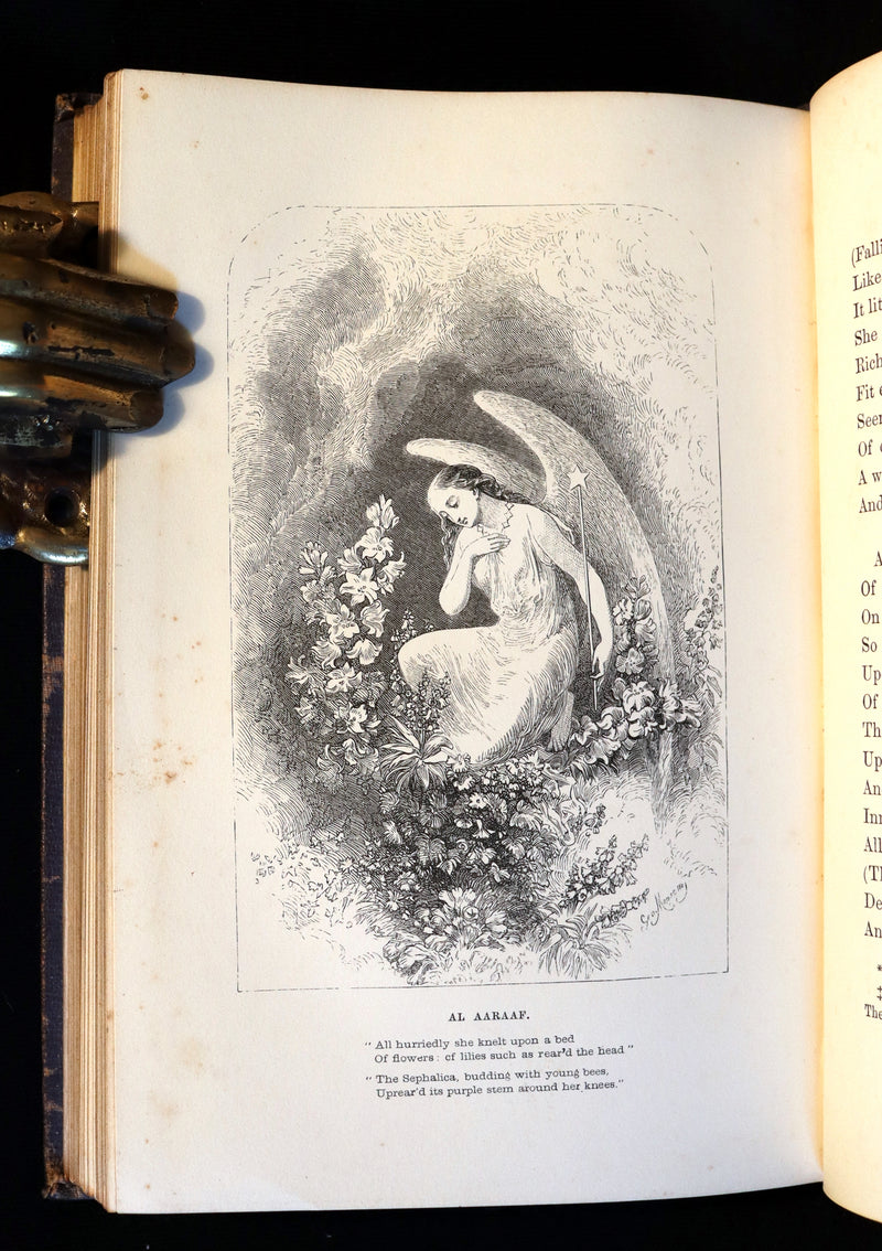 1852 Rare Illustrated Book - The Poetical Works of EDGAR ALLAN POE with a notice of his Life.